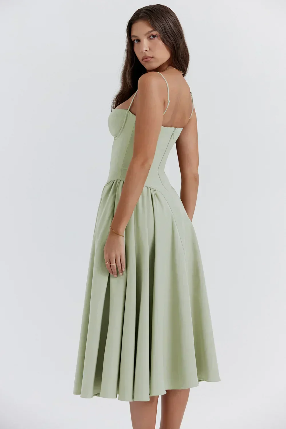 Lorelei | Sleeveless Corset Midi Dress - Image 2