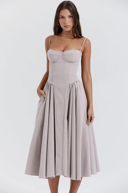 Lorelei | Sleeveless Corset Midi Dress - Image 21