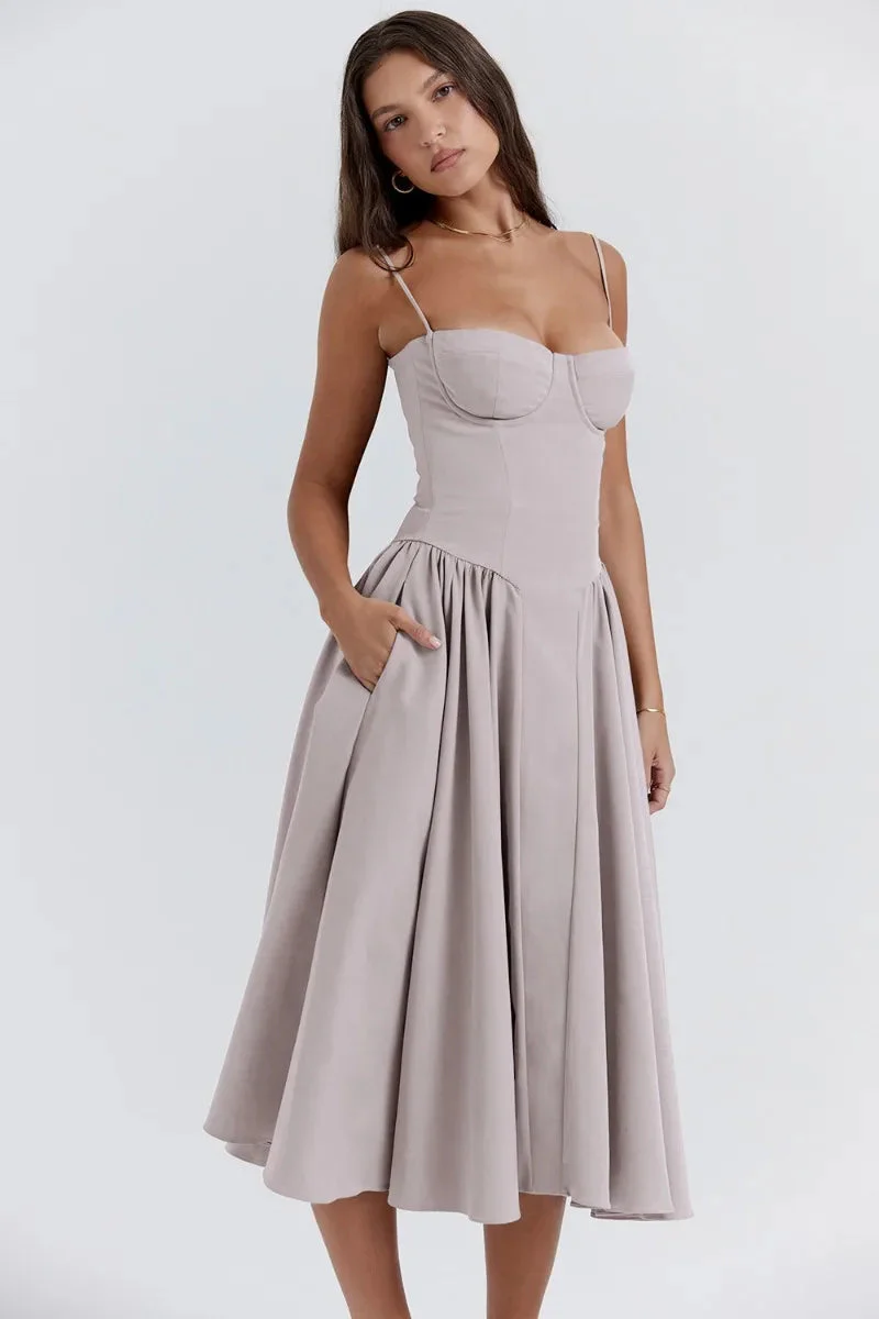 Lorelei | Sleeveless Corset Midi Dress - Image 22
