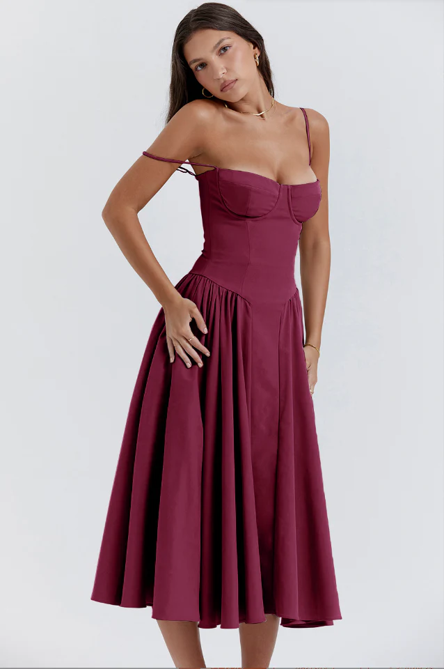 Lorelei | Sleeveless Corset Midi Dress - Image 24