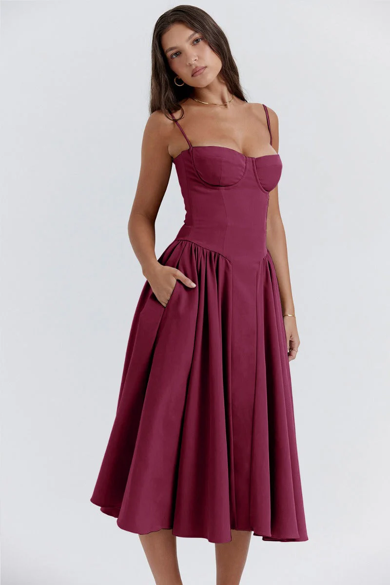 Lorelei | Sleeveless Corset Midi Dress - Image 25
