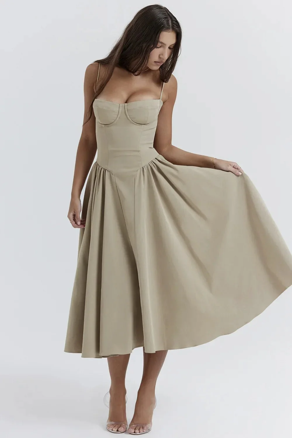 Lorelei | Sleeveless Corset Midi Dress - Image 29