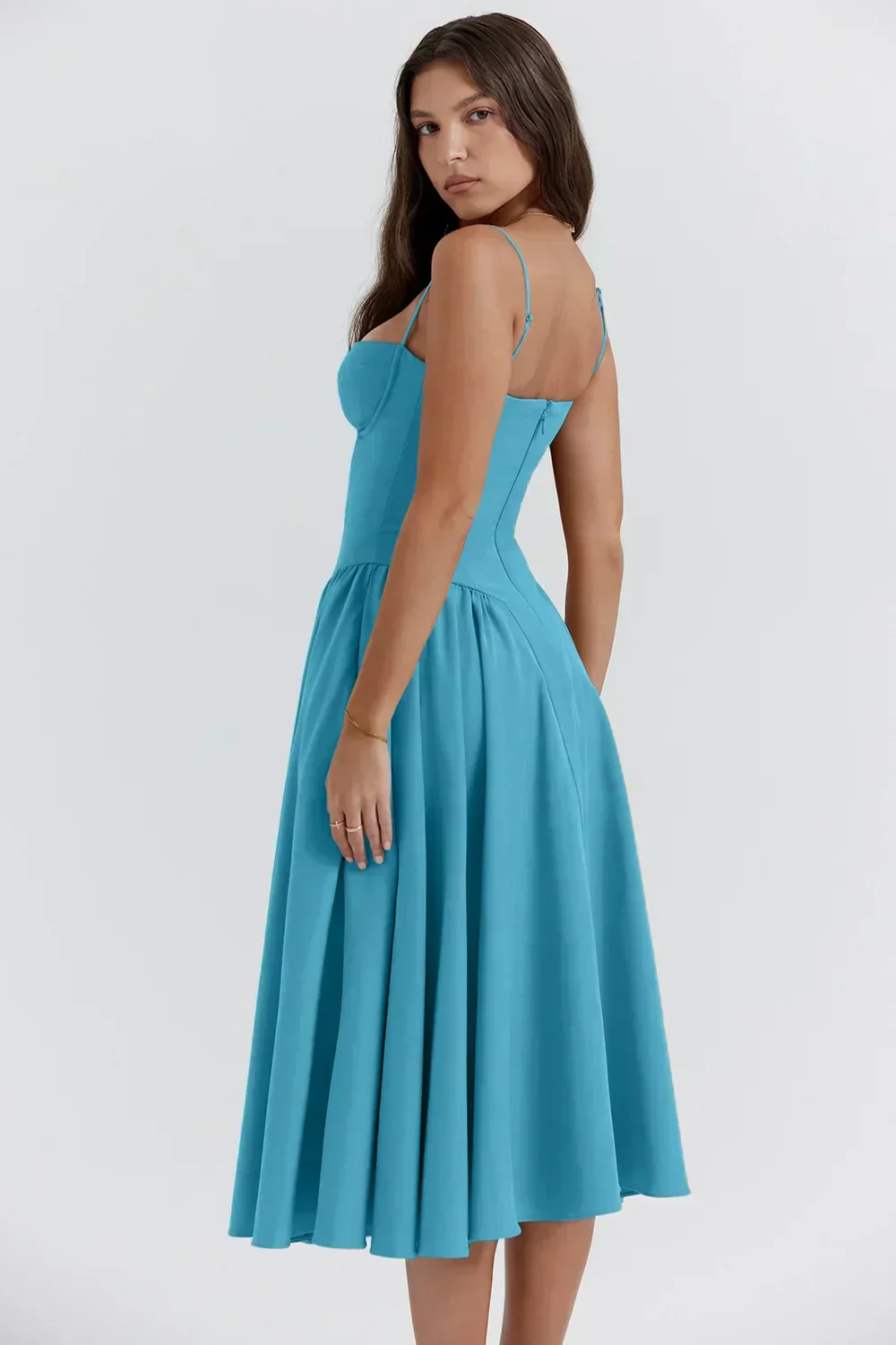 Lorelei | Sleeveless Corset Midi Dress - Image 31