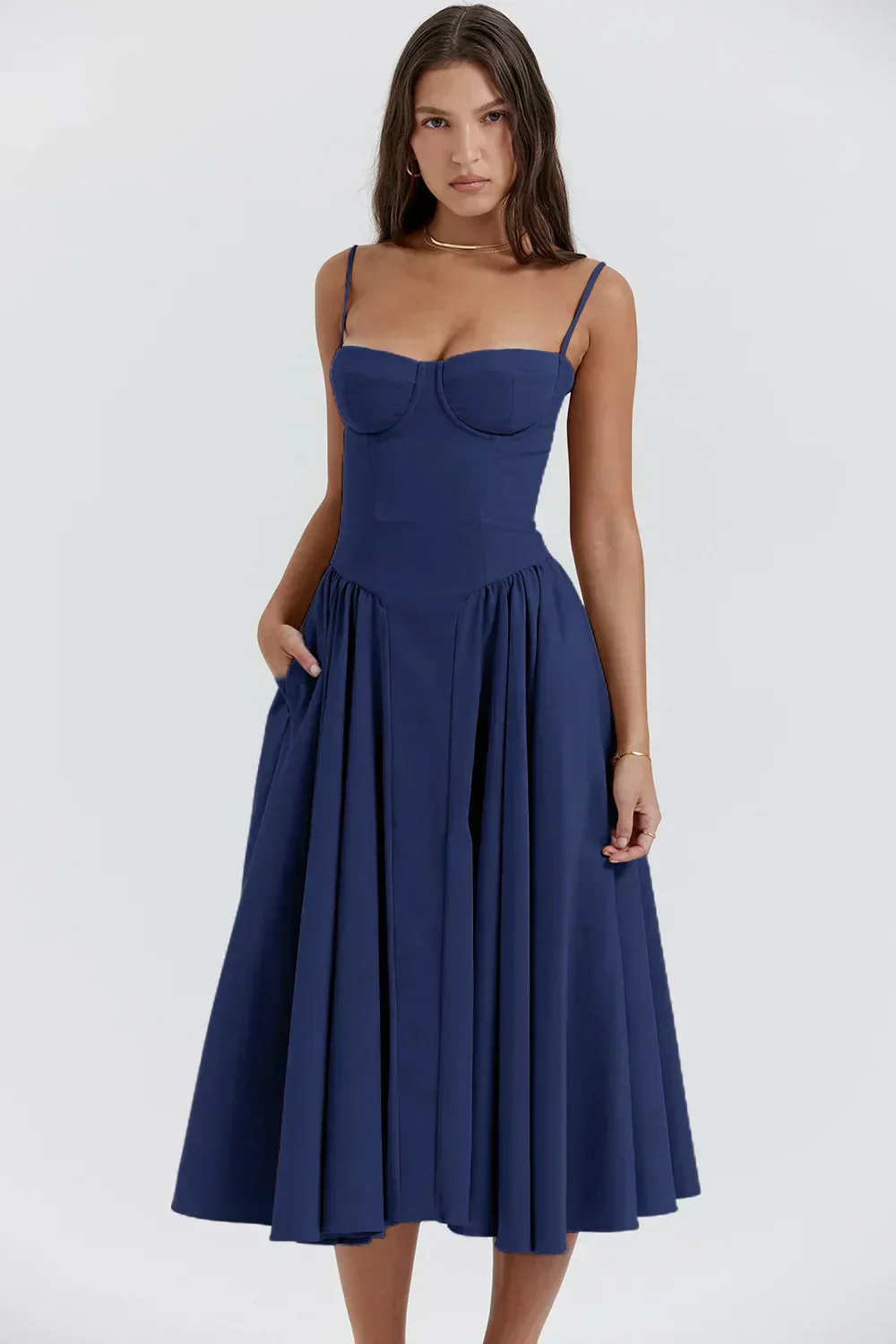 Lorelei | Sleeveless Corset Midi Dress - Image 4