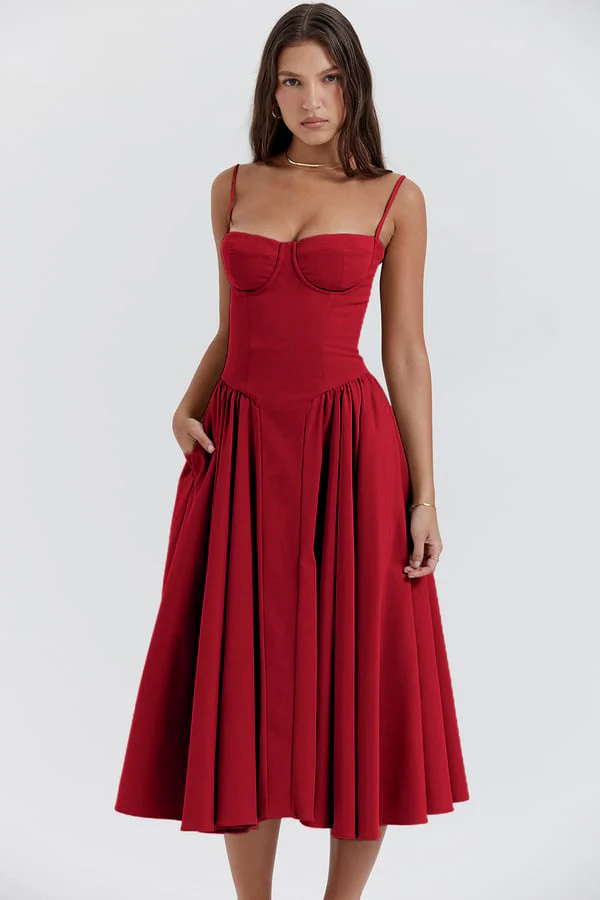 Lorelei | Sleeveless Corset Midi Dress - Image 7