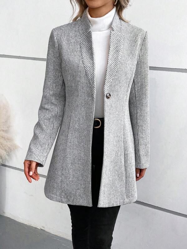 Madison | Single-Button Herringbone Coat - Image 3