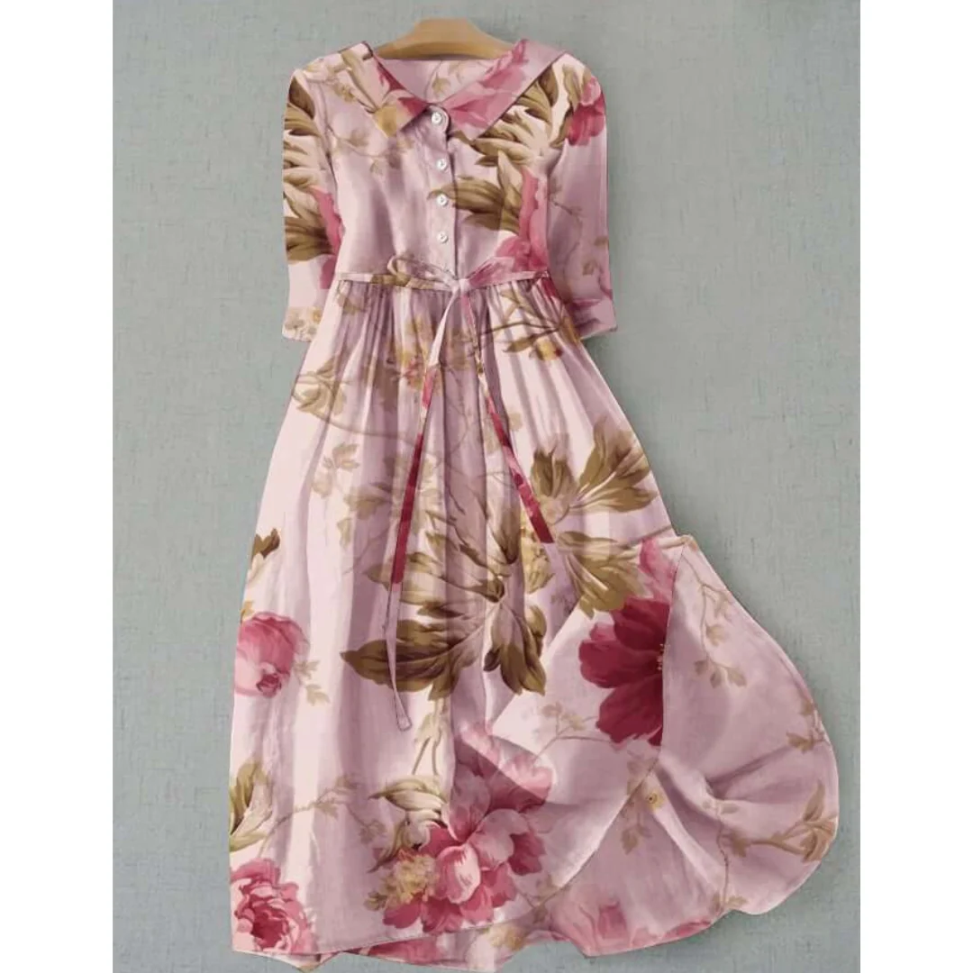 Marigold | Women's Vintage Elegant Floral Maxi Dress - Image 2