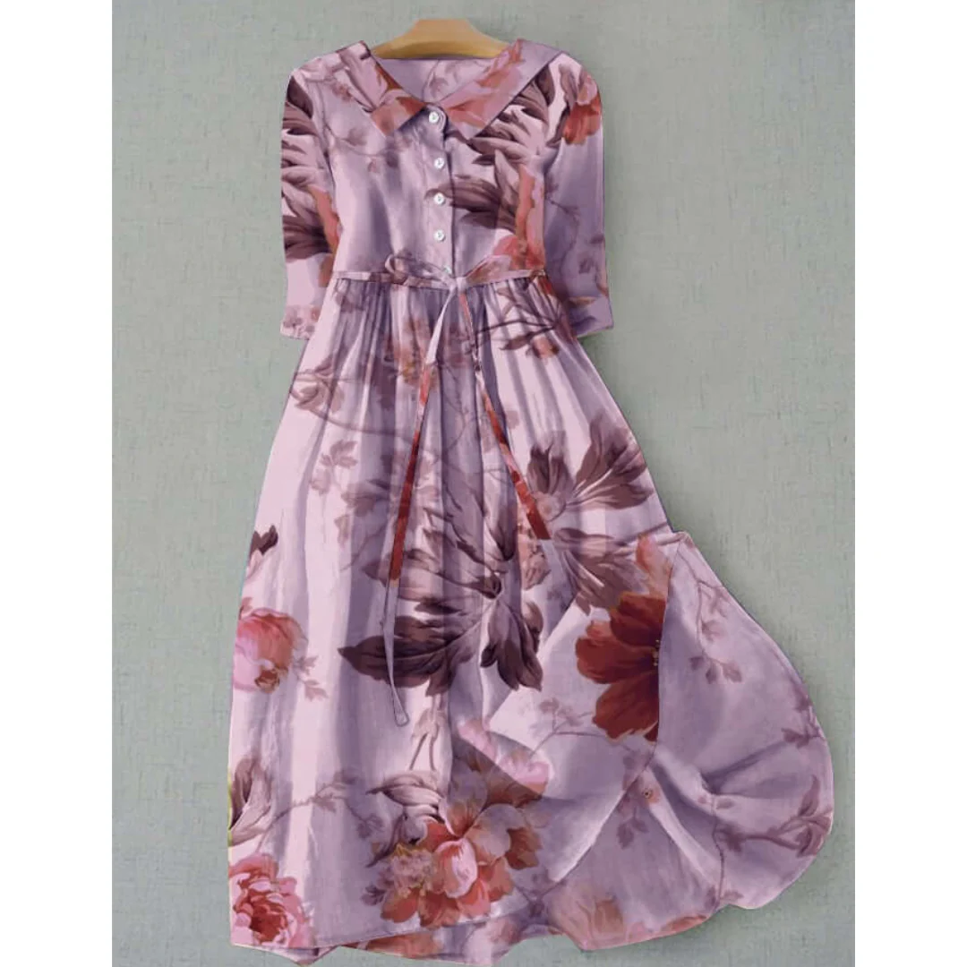 Marigold | Women's Vintage Elegant Floral Maxi Dress - Image 3