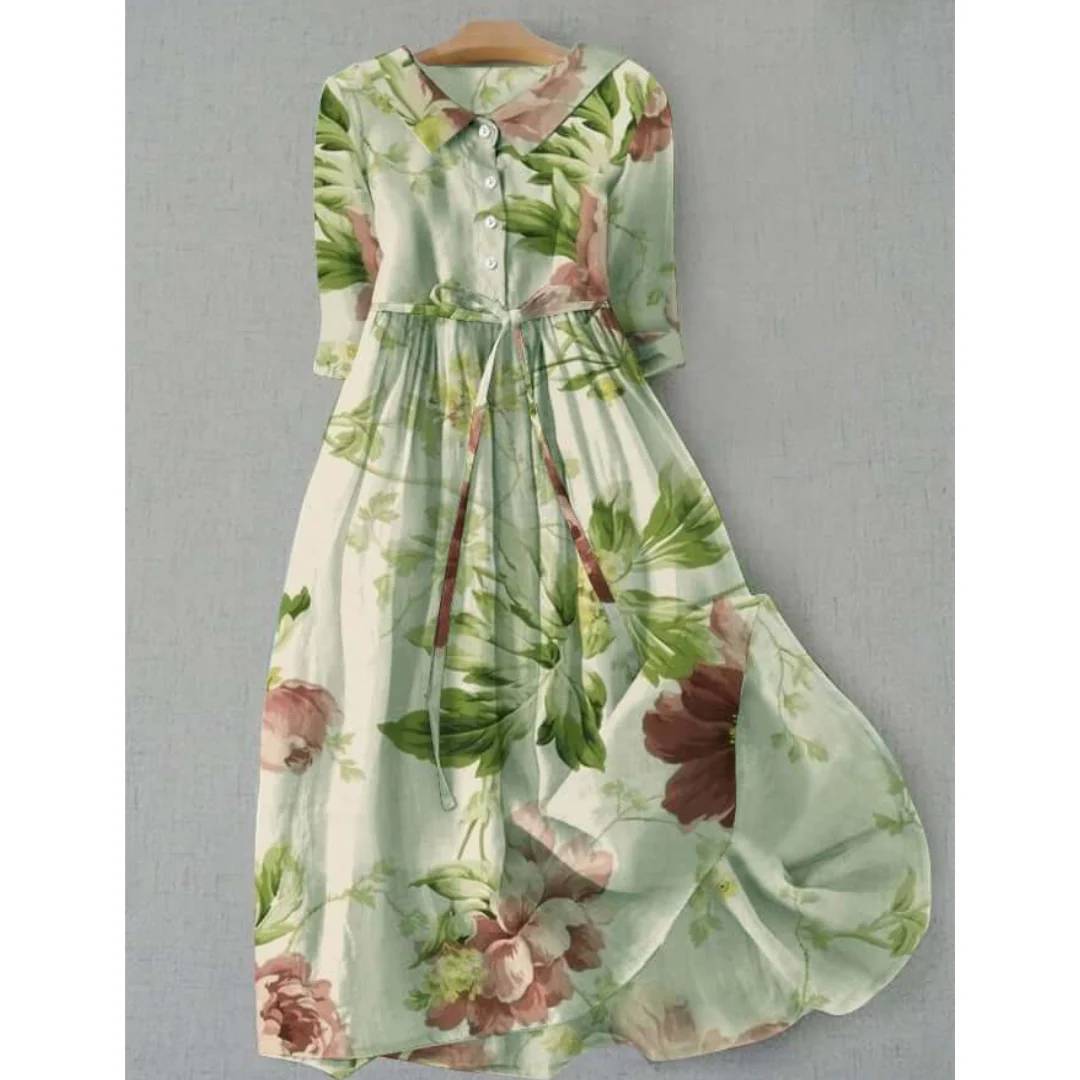 Marigold | Women's Vintage Elegant Floral Maxi Dress - Image 4