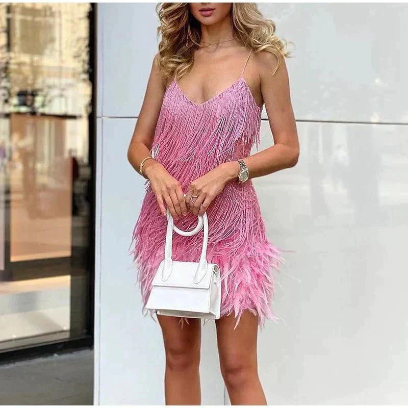 Matilda | Feather Mini Dress - Image 7