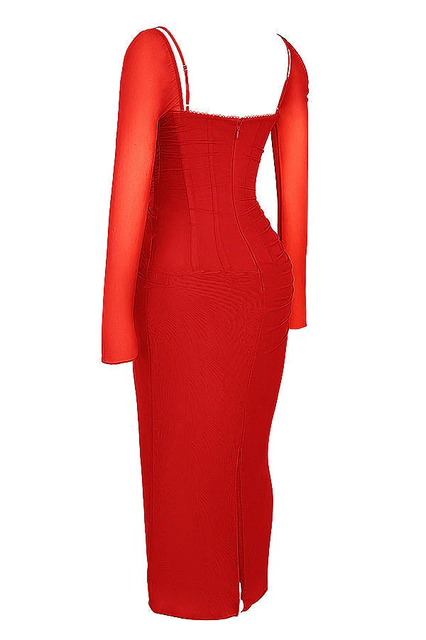 Nora | Deep Maxi Dress with Long Sleeves - Image 11