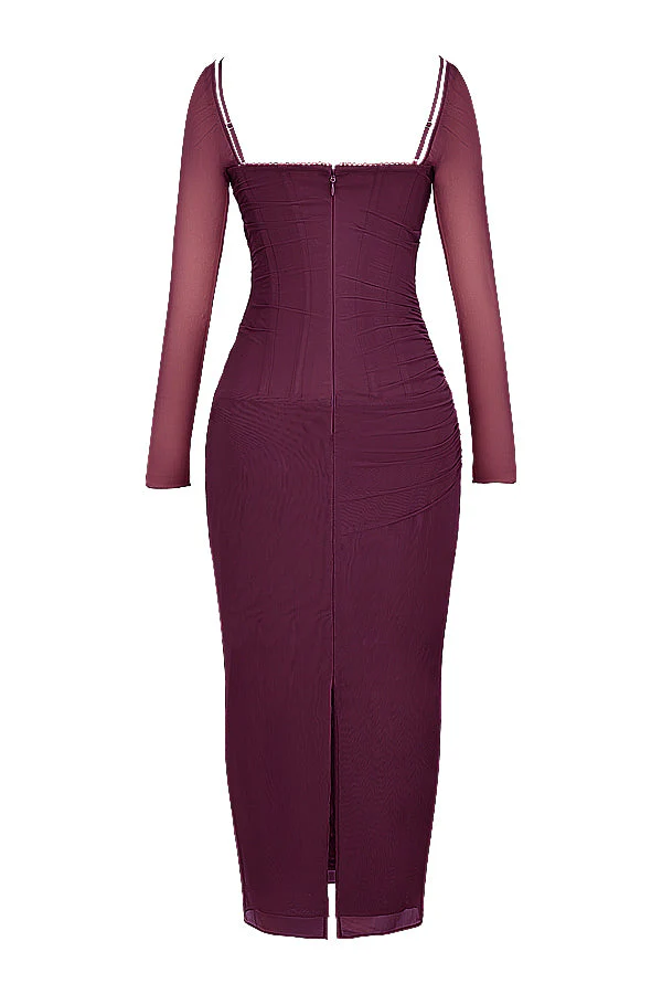 Nora | Deep Maxi Dress with Long Sleeves - Image 21