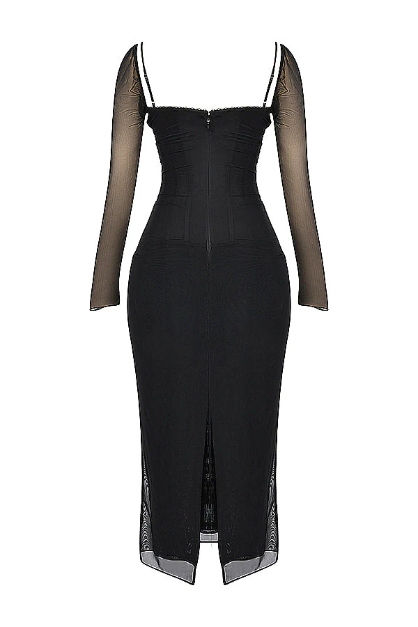 Nora | Deep Maxi Dress with Long Sleeves - Image 30