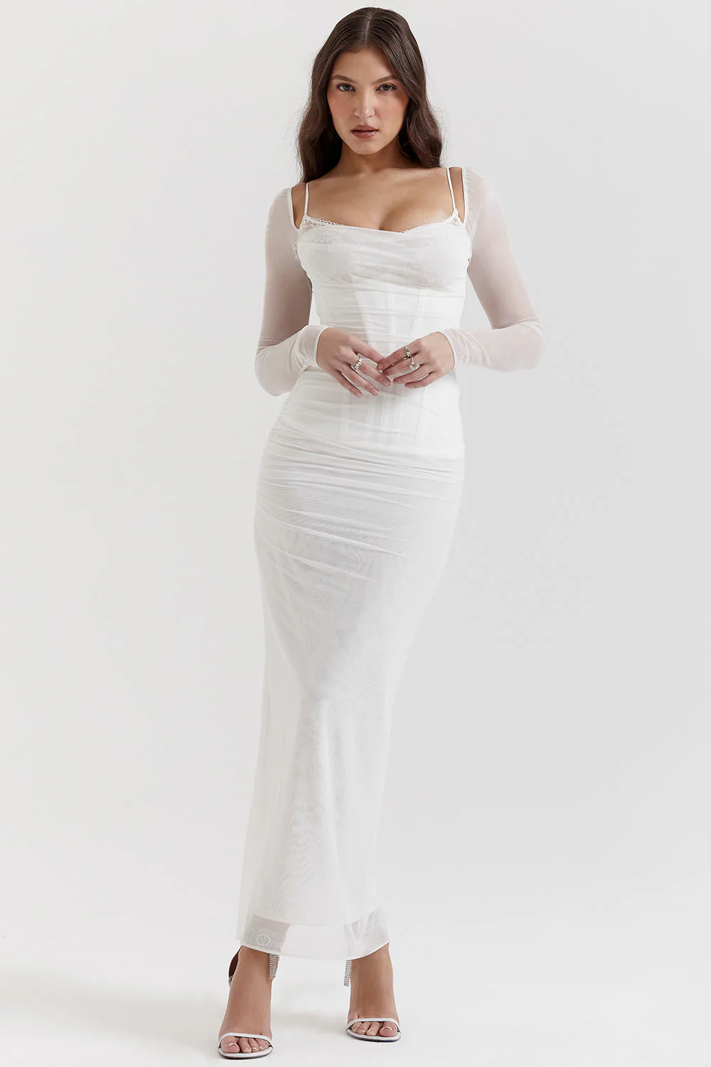 Nora | Deep Maxi Dress with Long Sleeves - Image 34