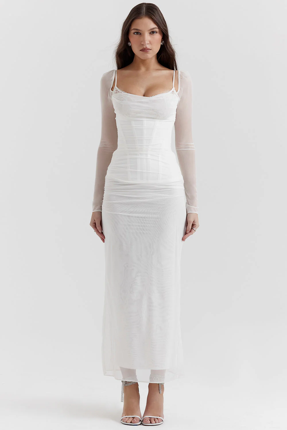 Nora | Deep Maxi Dress with Long Sleeves - Image 36