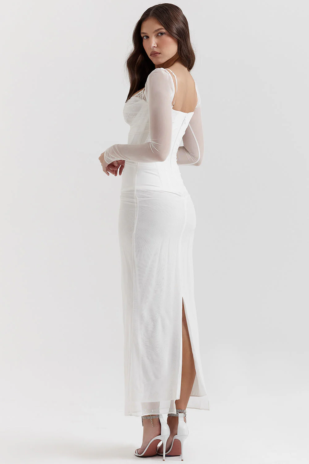 Nora | Deep Maxi Dress with Long Sleeves - Image 37