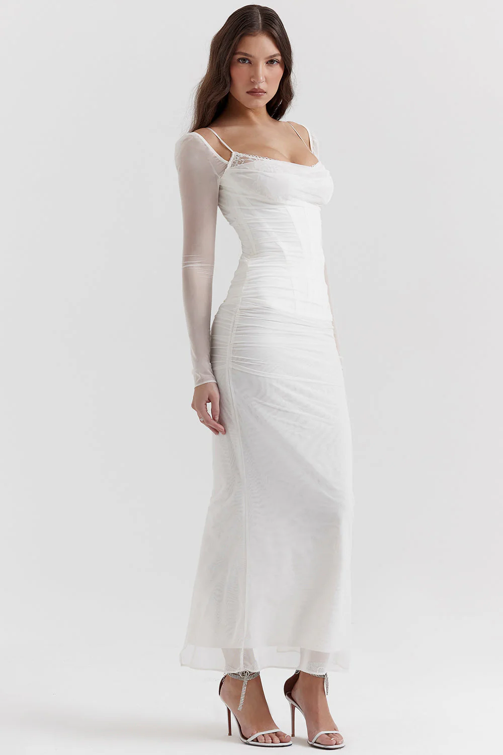 Nora | Deep Maxi Dress with Long Sleeves - Image 38