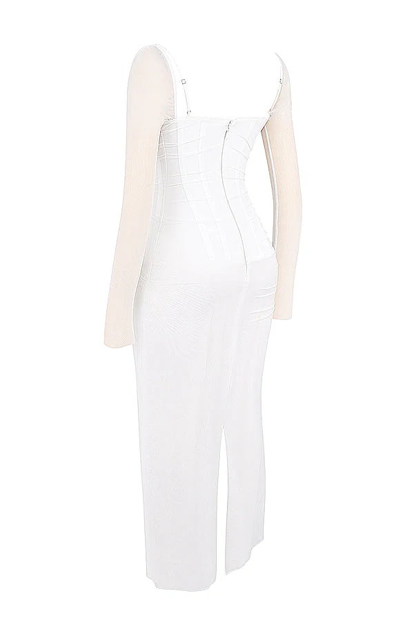 Nora | Deep Maxi Dress with Long Sleeves - Image 43