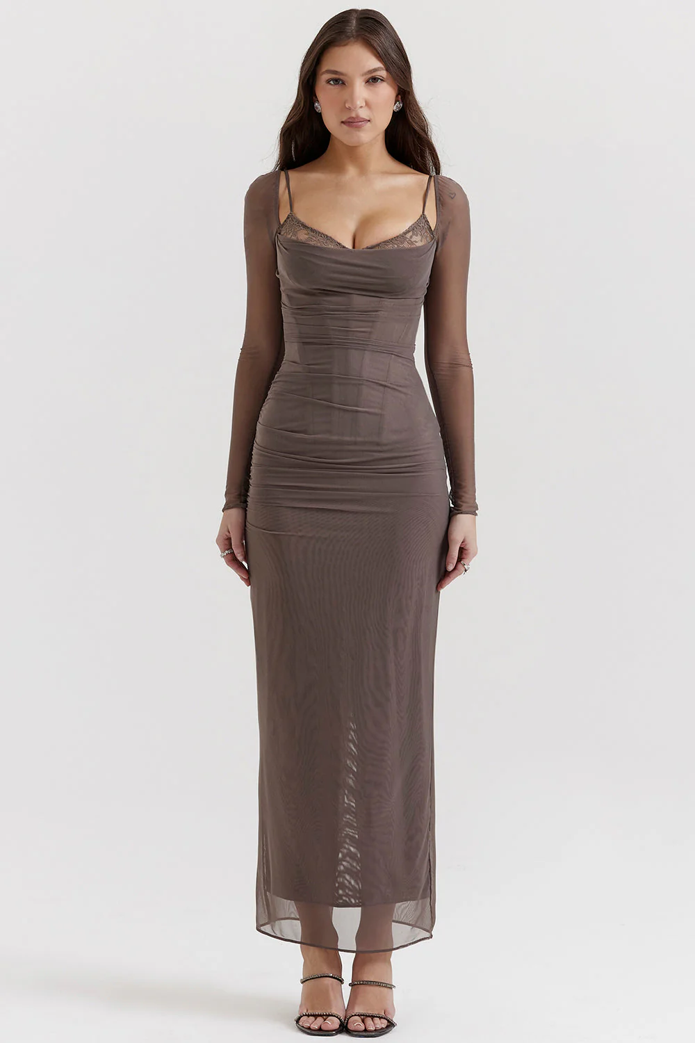 Nora | Deep Maxi Dress with Long Sleeves - Image 44
