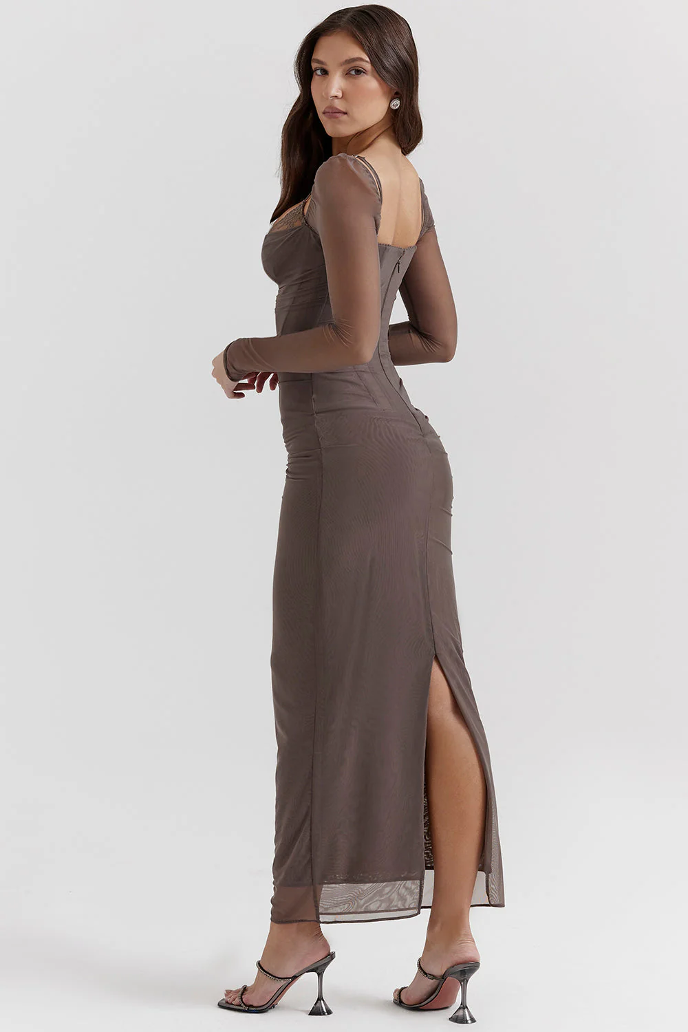 Nora | Deep Maxi Dress with Long Sleeves - Image 45