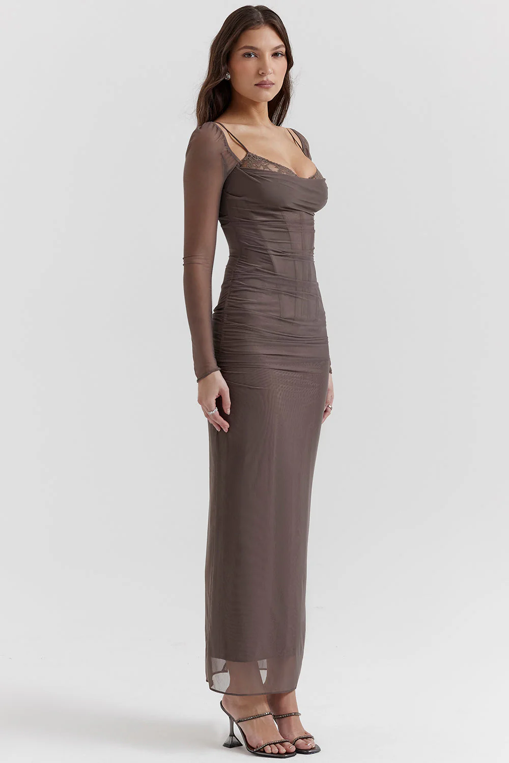 Nora | Deep Maxi Dress with Long Sleeves - Image 48