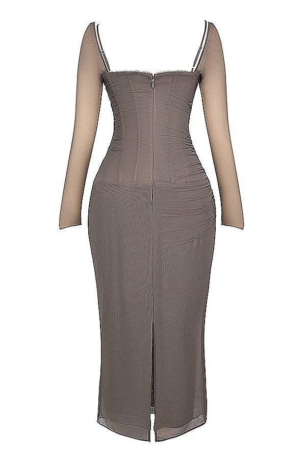 Nora | Deep Maxi Dress with Long Sleeves - Image 51