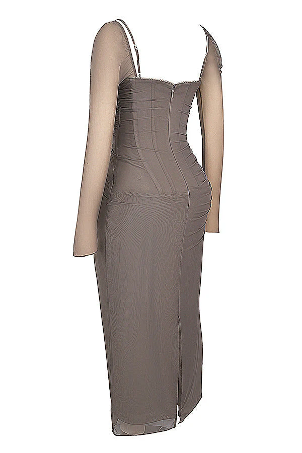 Nora | Deep Maxi Dress with Long Sleeves - Image 52