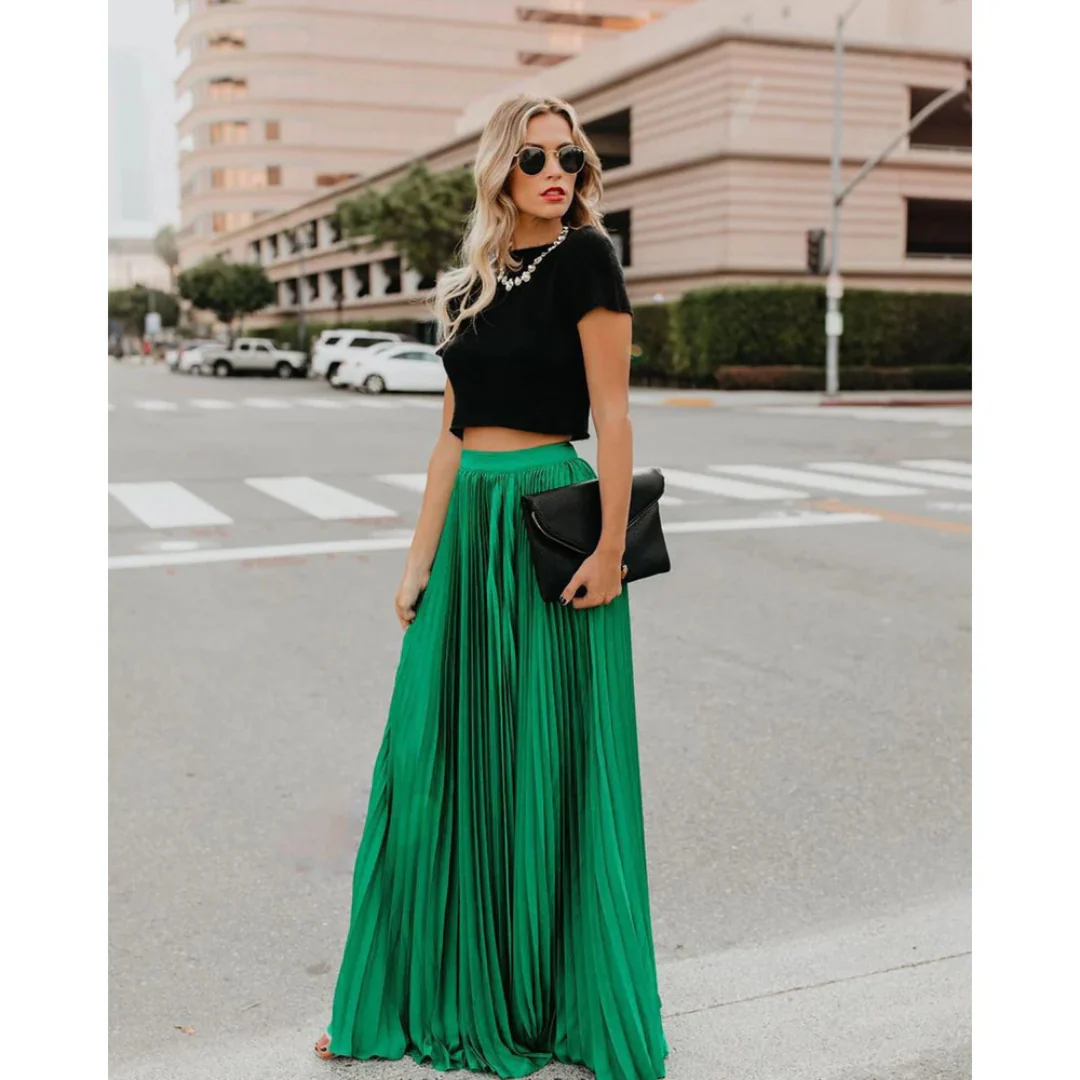 Odalys | Elegant Pleated Long Skirt - Image 2