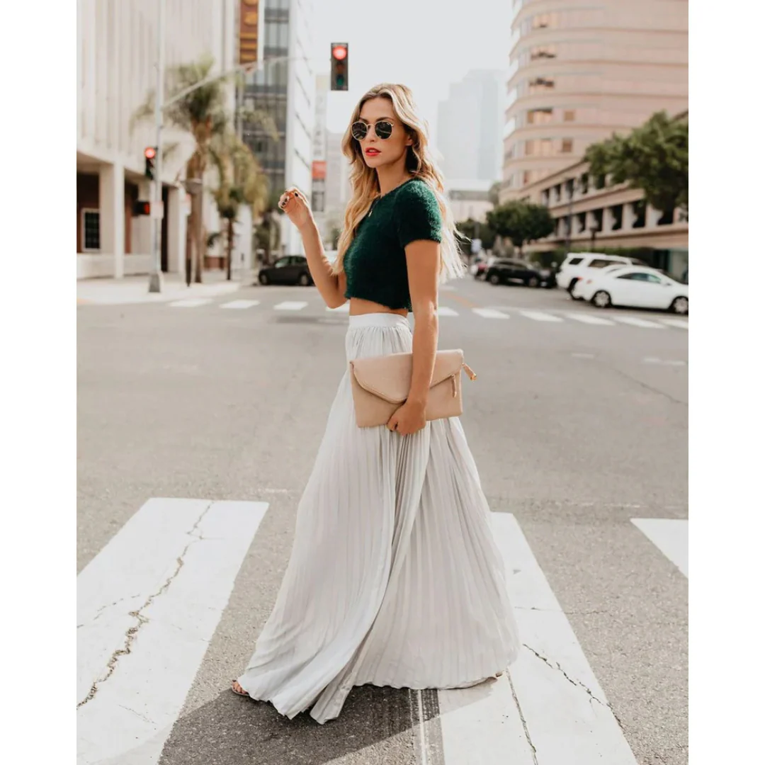 Odalys | Elegant Pleated Long Skirt - Image 3