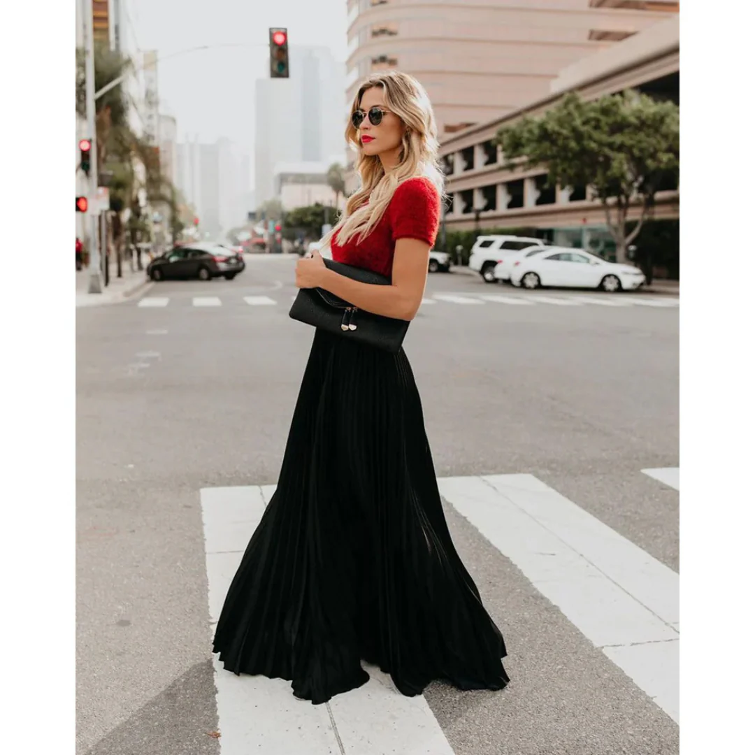 Odalys | Elegant Pleated Long Skirt - Image 4
