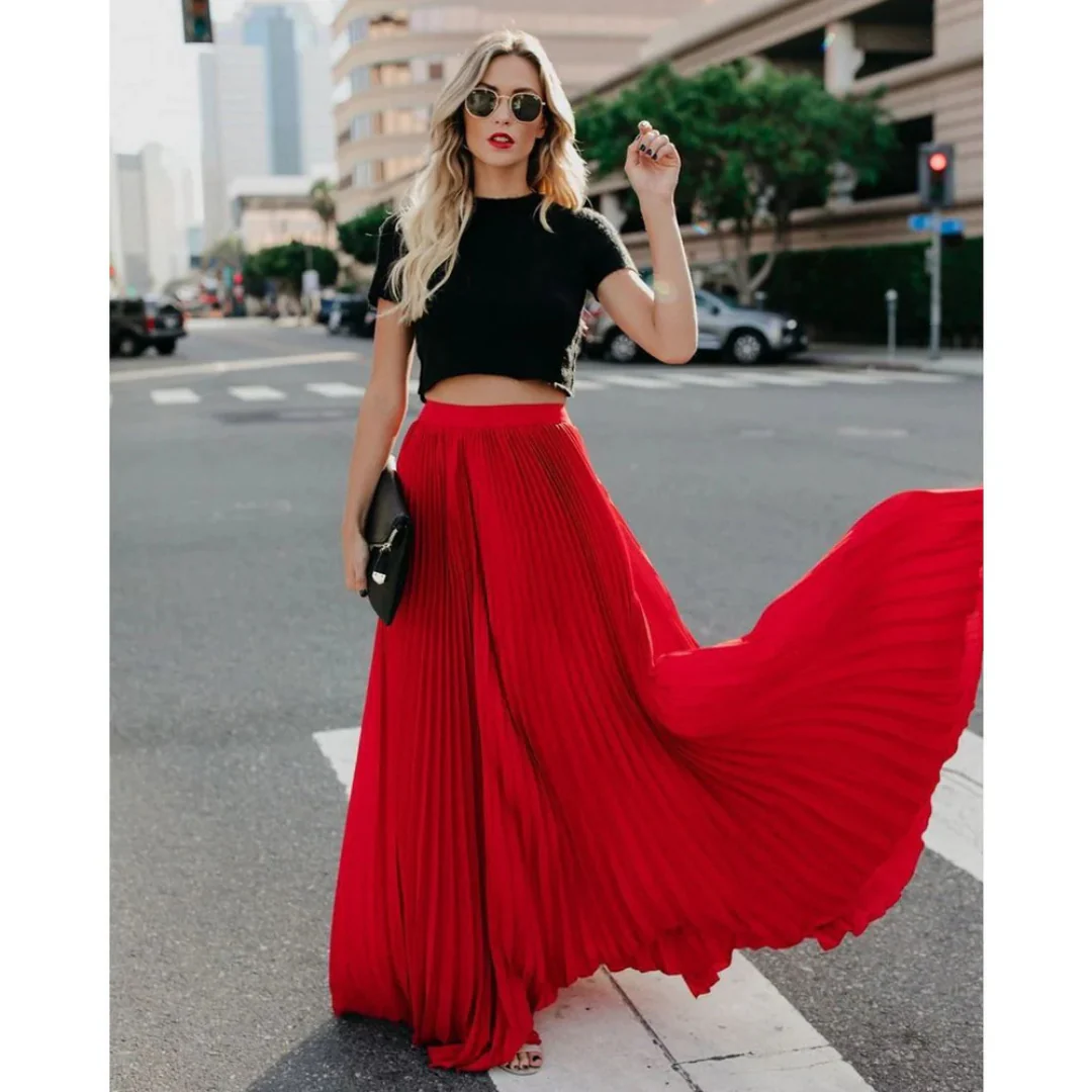 Odalys | Elegant Pleated Long Skirt - Image 5