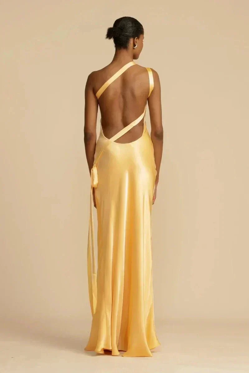 Odette | One-Shoulder Satin Evening Dress - Image 8