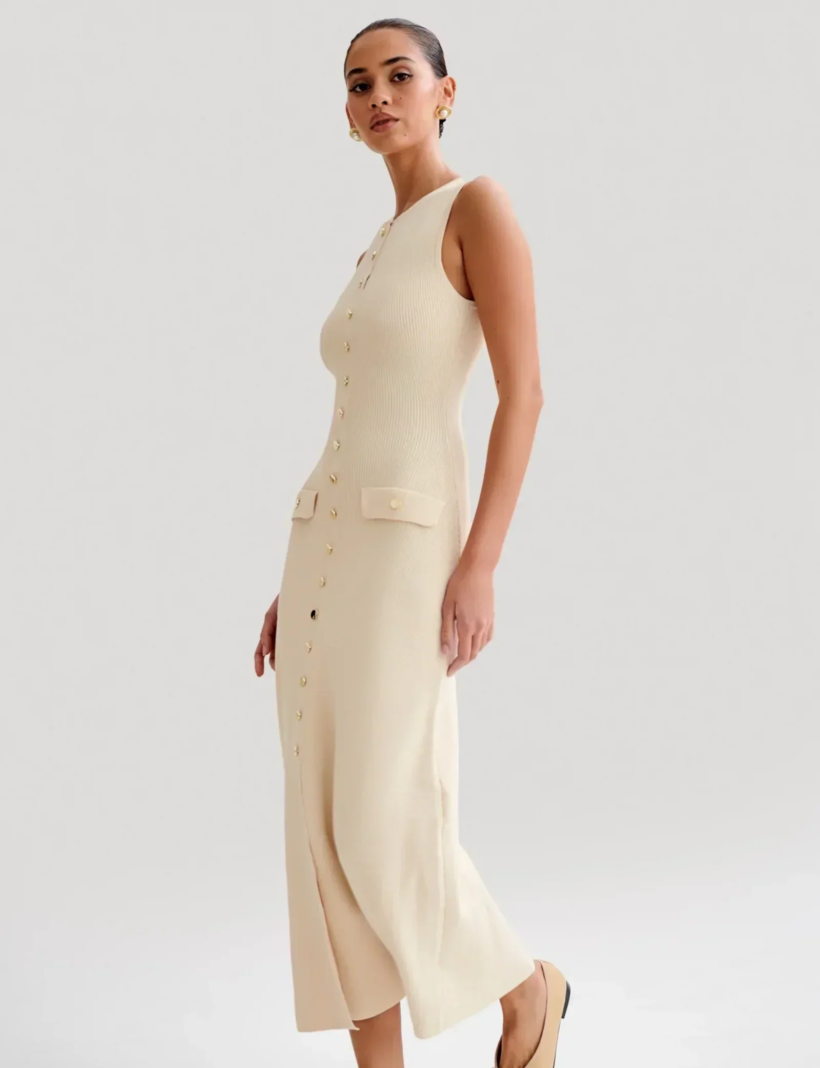 Ottilie | Elegant Knitted Maxi Dress - Image 2