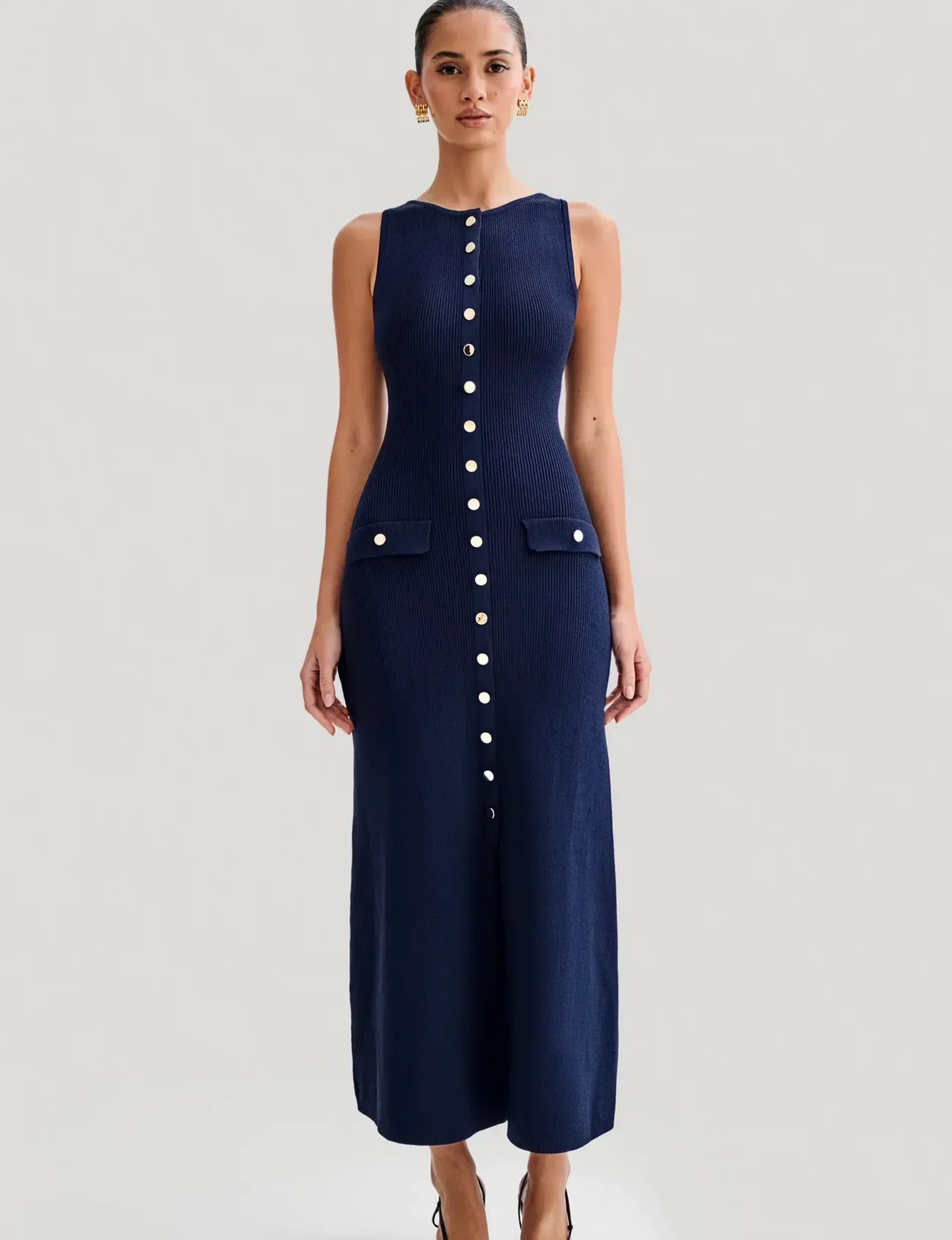 Ottilie | Elegant Knitted Maxi Dress - Image 4