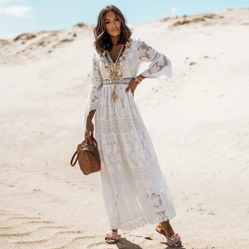 Persephone | Long-Sleeved Boho Dress - Image 3