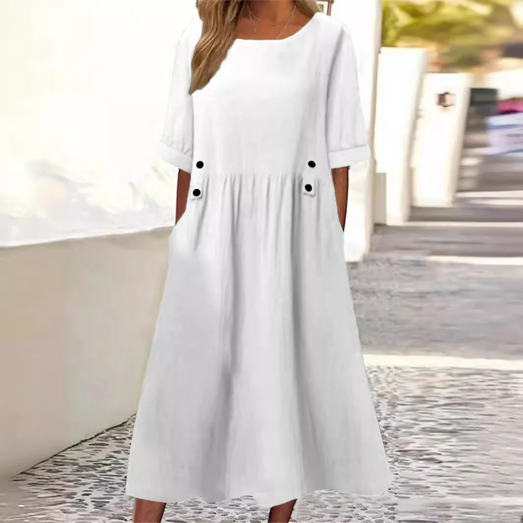 Polly | Summer Cotton-Linen Dress - Image 2