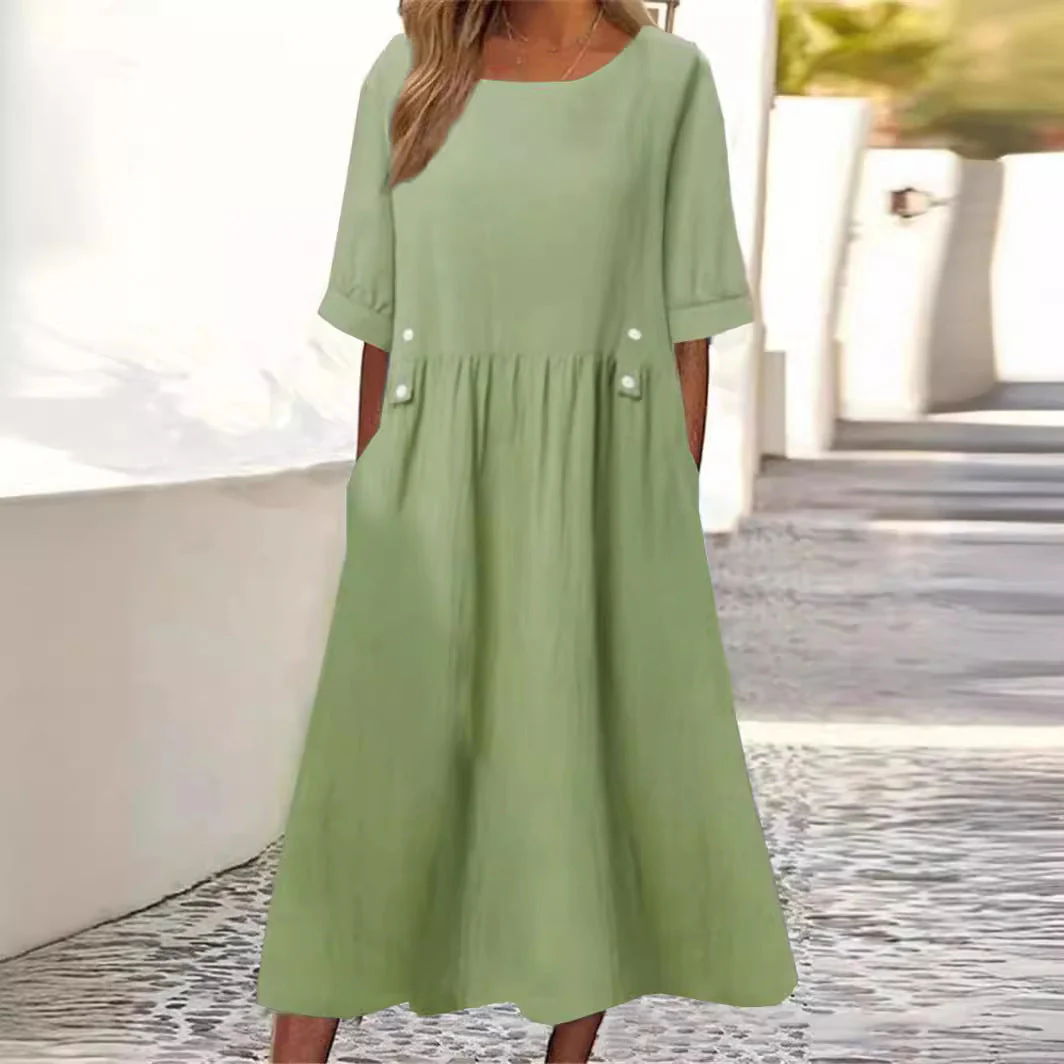 Polly | Summer Cotton-Linen Dress - Image 3