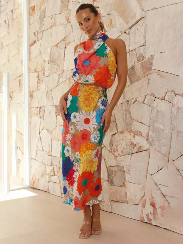 Portia | Halter Neck Midi Dress