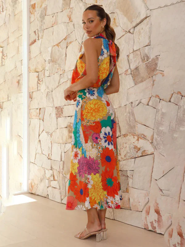 Portia | Halter Neck Midi Dress - Image 2