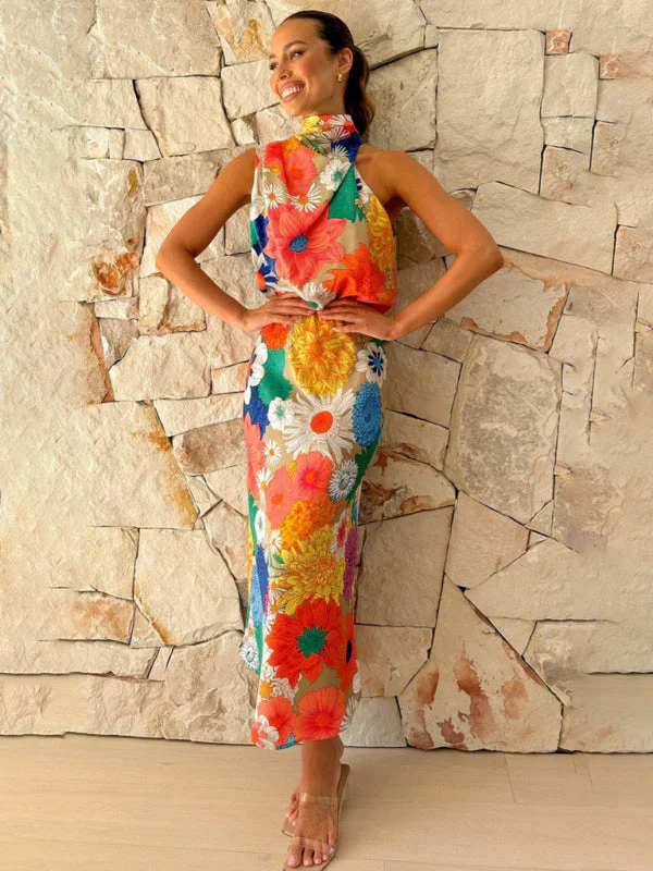 Portia | Halter Neck Midi Dress - Image 3
