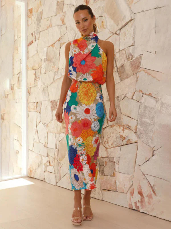 Portia | Halter Neck Midi Dress - Image 5