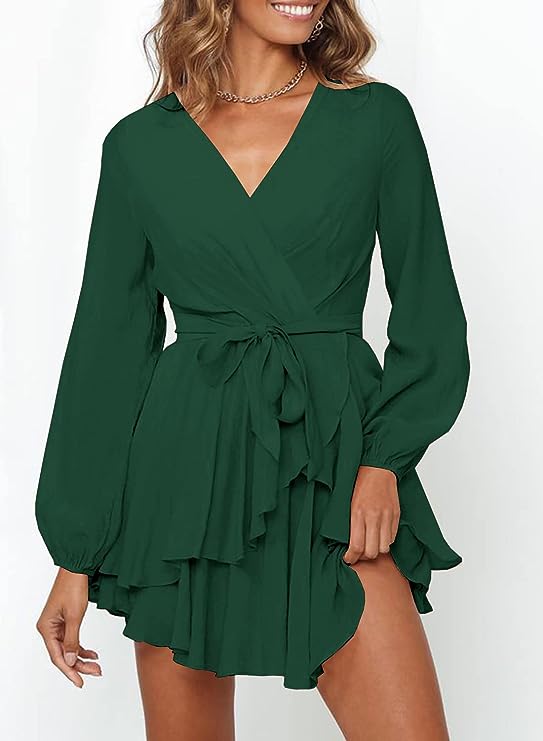 Portia | Lantern Sleeves V-Neck Dress - Image 13