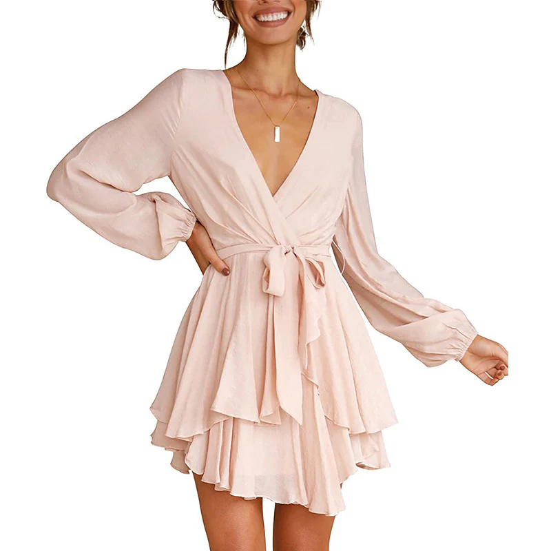 Portia | Lantern Sleeves V-Neck Dress - Image 17