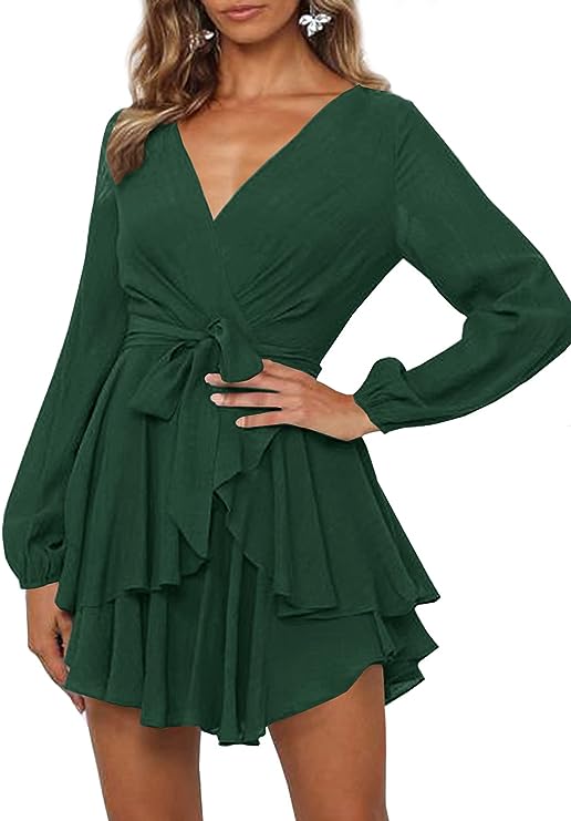 Portia | Lantern Sleeves V-Neck Dress - Image 18