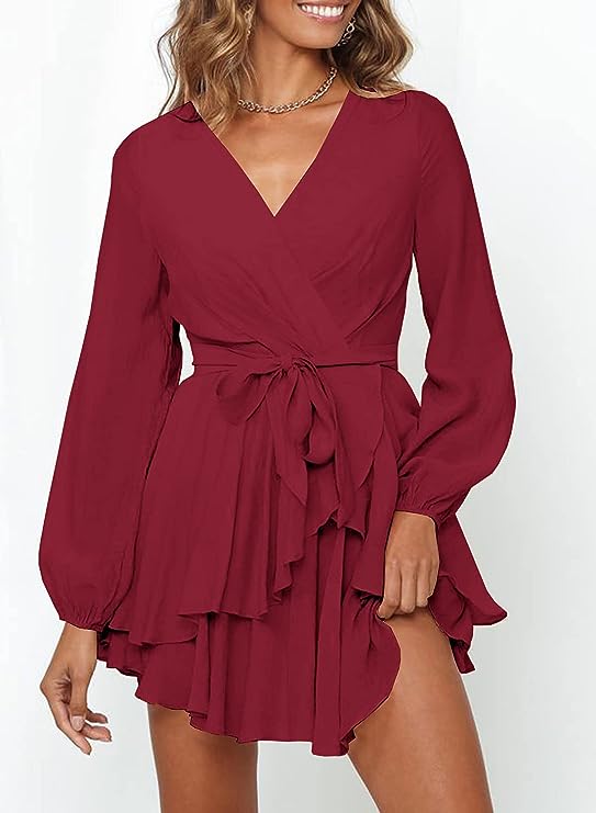 Portia | Lantern Sleeves V-Neck Dress - Image 7