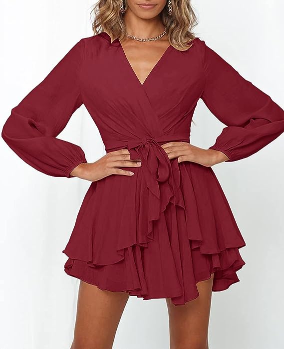 Portia | Lantern Sleeves V-Neck Dress - Image 8