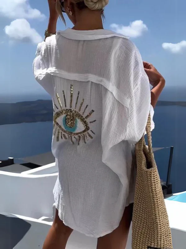 Rae | Evil Eye Sequin Shirt