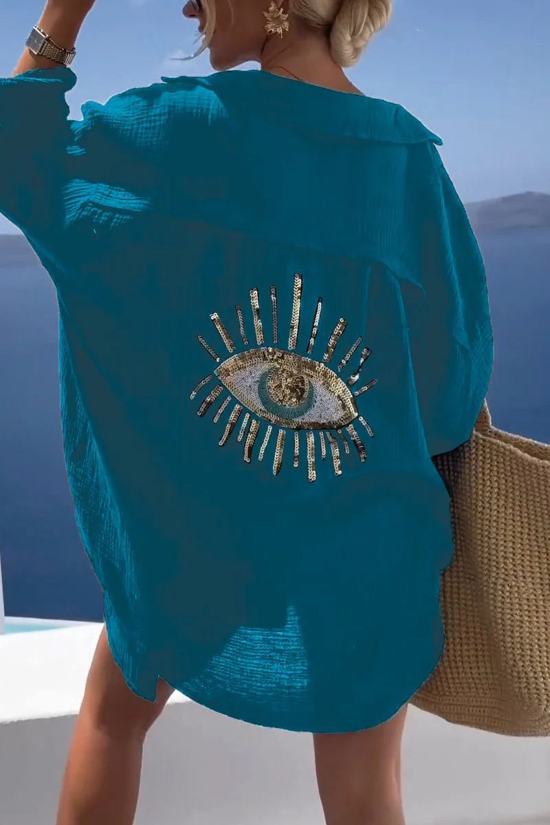 Rae | Evil Eye Sequin Shirt - Image 10