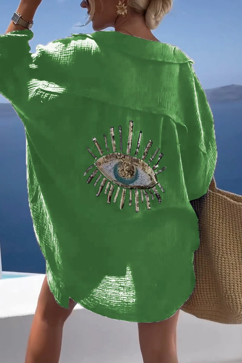 Rae | Evil Eye Sequin Shirt - Image 11