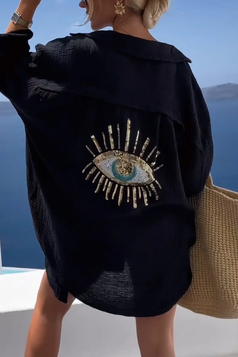 Rae | Evil Eye Sequin Shirt - Image 3